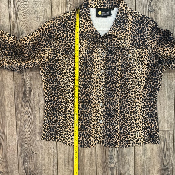 Christine Alexander XL Leopard Print Jacket w/ Rhinestones & Rhinestone Buttons - Picture 11 of 11